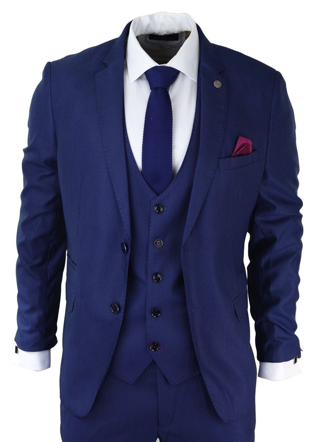 Herr 3-delad kungblå kostym Slim fit Klassisk brudgum Marc Darcy Danny Klassisk bröllopskostym