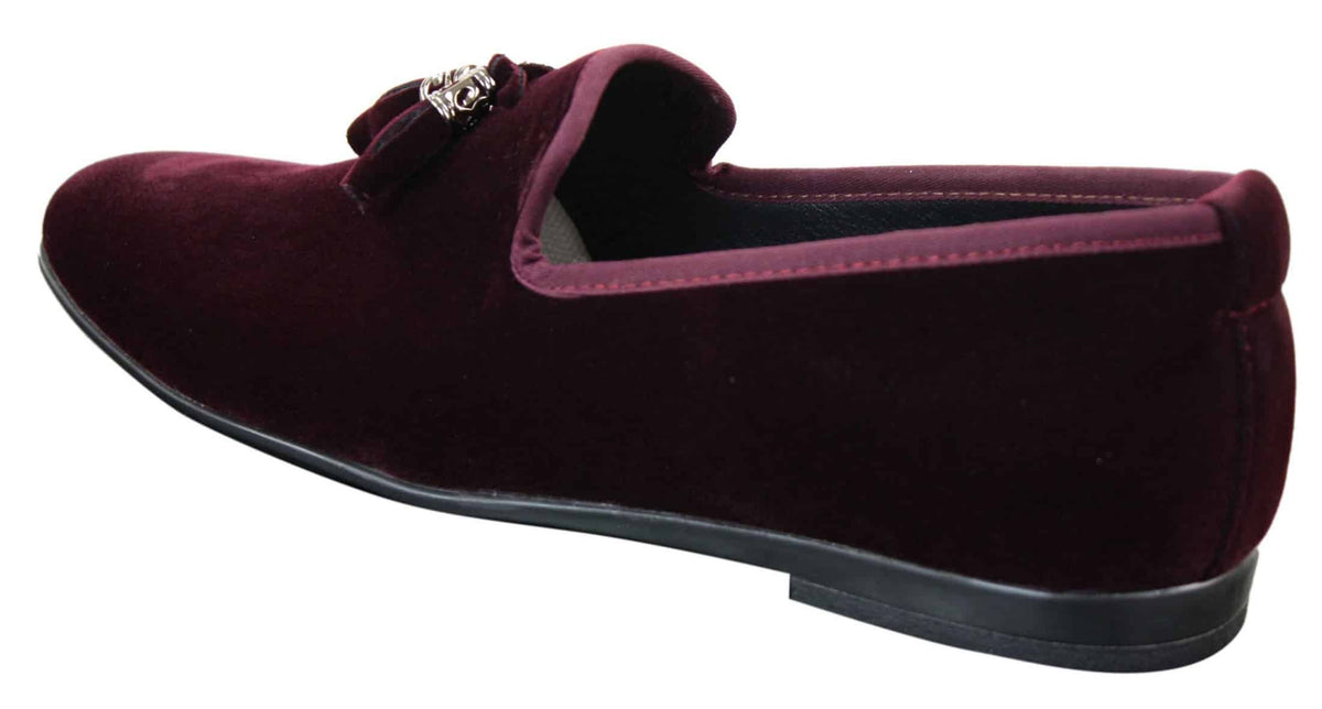 Elong dd0019 - Herr Sammets Slip On Mocka Tofsiga Bilskor Loafers Smart Casual Vin Marinblå