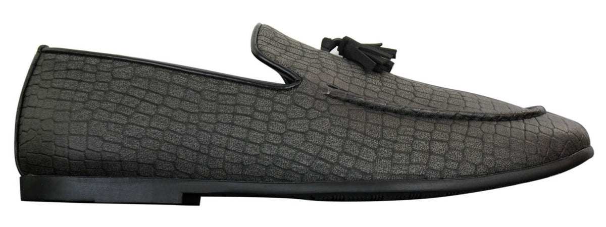 Elong DD0085 - Herr Loafers i PU med ormskinn och krokodilmönster, slip-on, bekväma vintage-skor