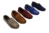 Herrskor i äkta mocka, tvättade designerslip-on, mockasiner och eleganta vardagsskor