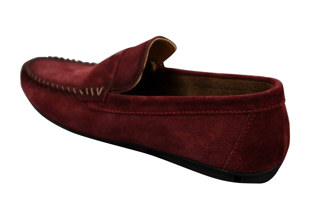 Herrskor i äkta mocka, tvättade designerslip-on, mockasiner och eleganta vardagsskor