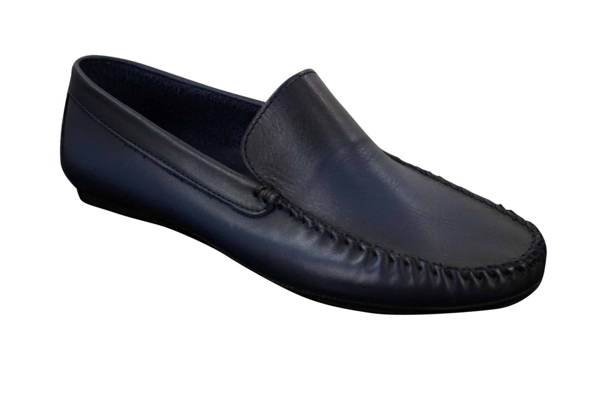 Herrskor i äkta läder, slip-on, eleganta vardagsskor, vintage, retro