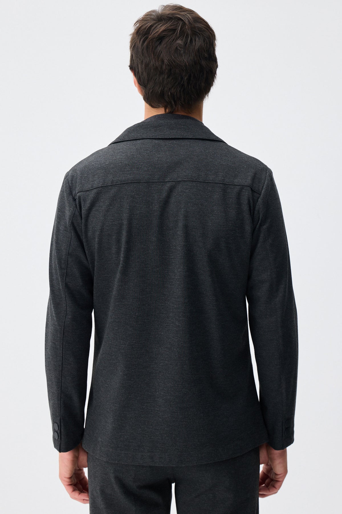 Herrset med antracitgrå mjuk jersey, elegant och casual kavaj och byxor