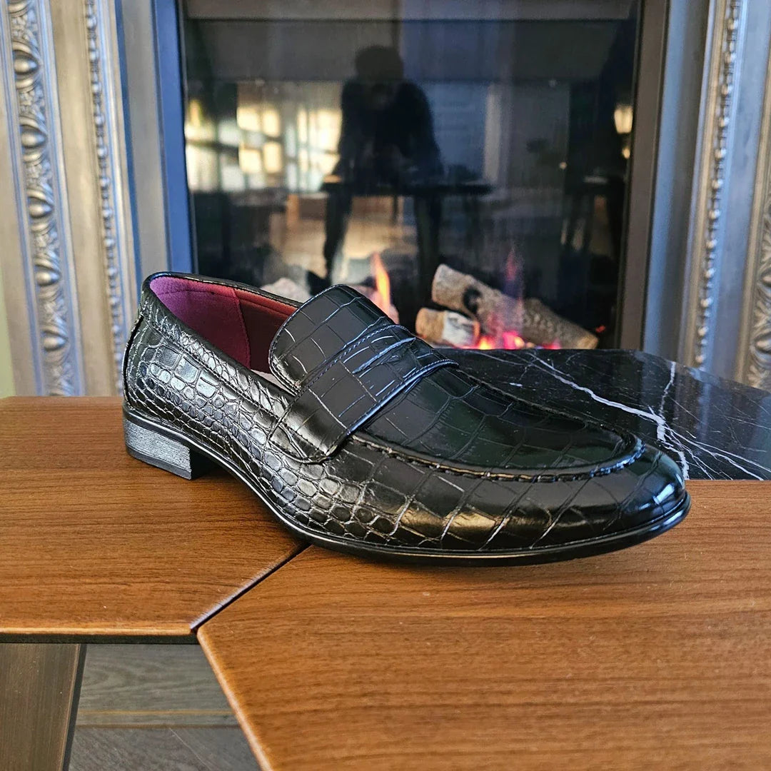 Svarta loafers för män