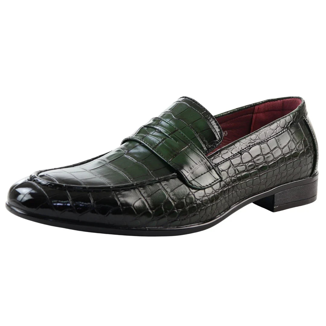 Gröna slip-on loafers för män