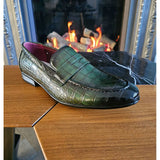 Gröna slip-on loafers för män