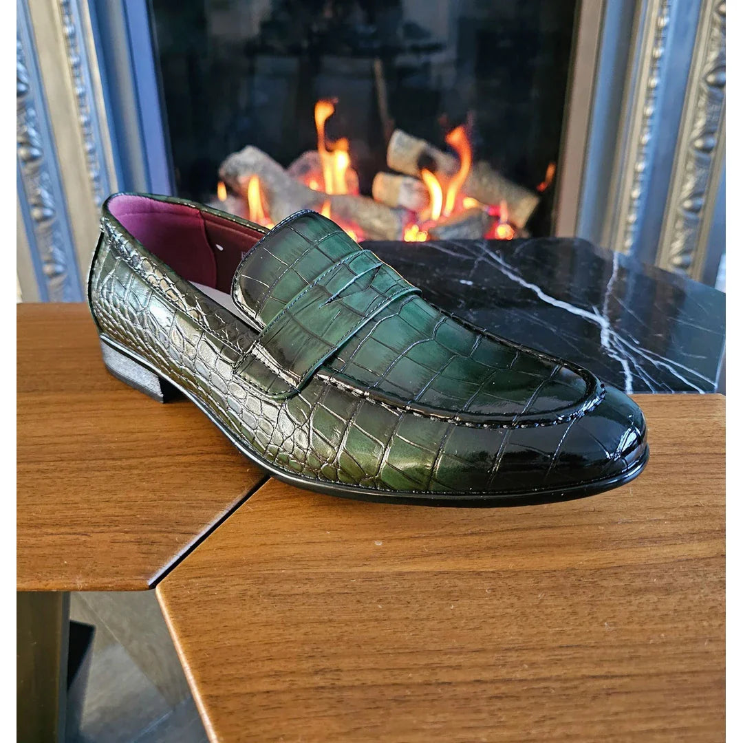 Gröna slip-on loafers för män