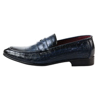 Marinblå slip-on loafers för män