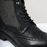 Herrstövlar med snörning, svarta brogues