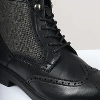 Herrstövlar med snörning, svarta brogues