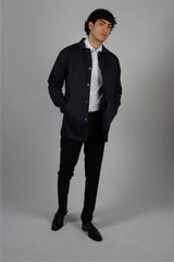 Herr Mellanlång Överrockjacka Lätt Vikt Smart Casual Marinblå Mac