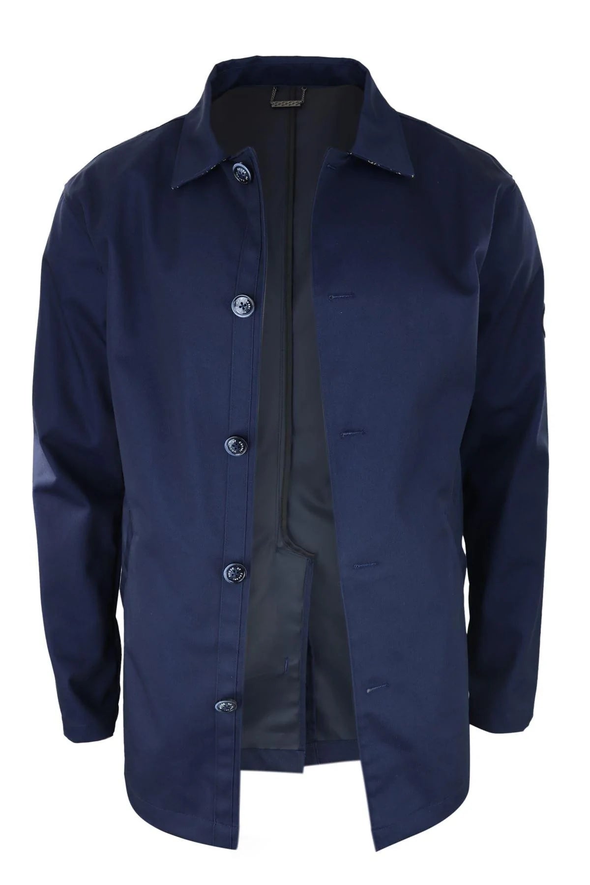 Herr Mellanlång Överrockjacka Lätt Vikt Smart Casual Marinblå Mac