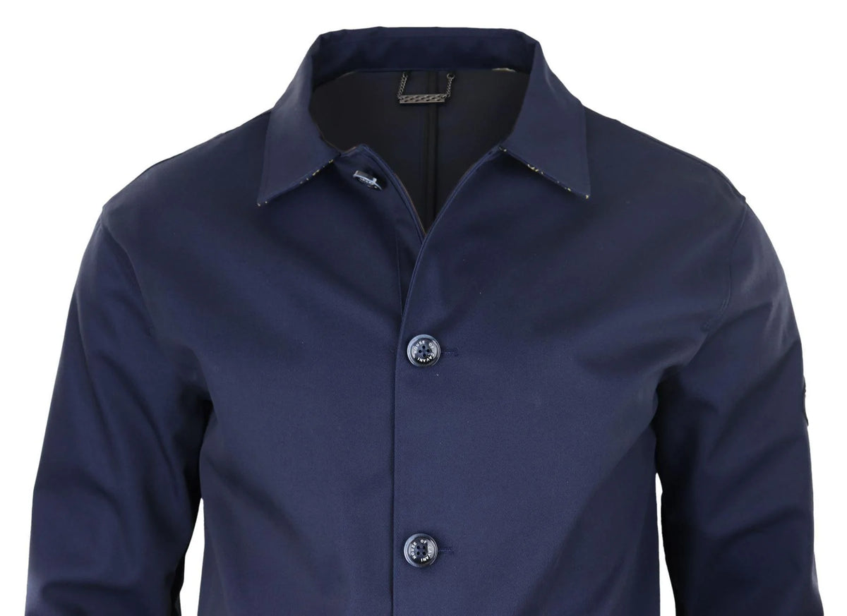 Herr Mellanlång Överrockjacka Lätt Vikt Smart Casual Marinblå Mac