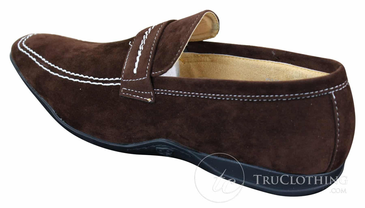 Galax GH052 - Herr Bruna Slip-On Mocka Läderskor Smart Casual Storlek 5 6 7 8 9 10 11