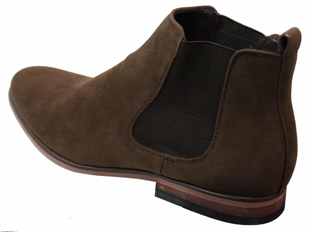Herr Slip-On Ankelstövlar i Italiensk Mocka i Desert Chelsea-modell