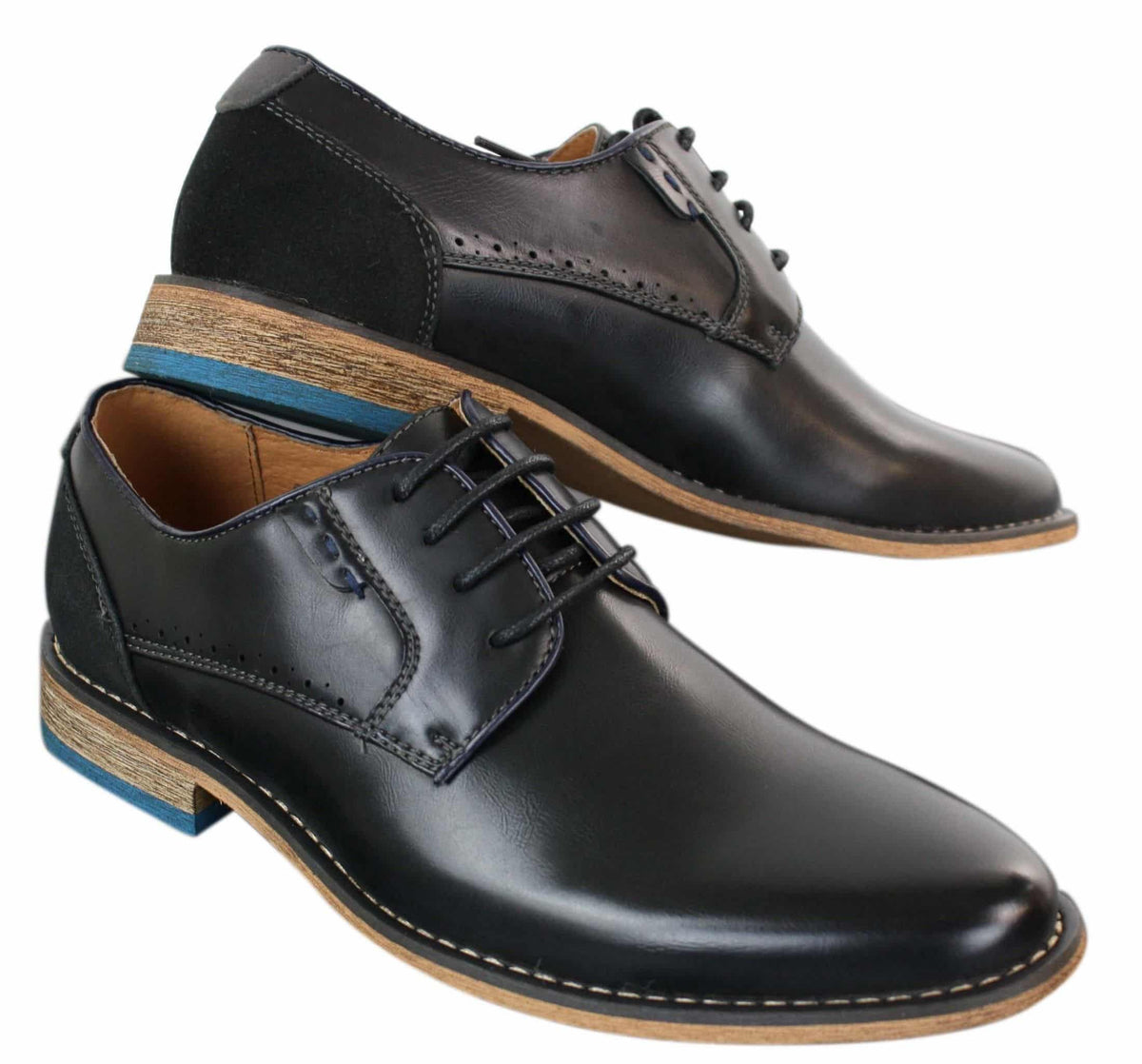 Galax GH3117 Herrskor med snörning, eleganta och casual skor, klassiska, bruna, svarta läder- och mockaskor