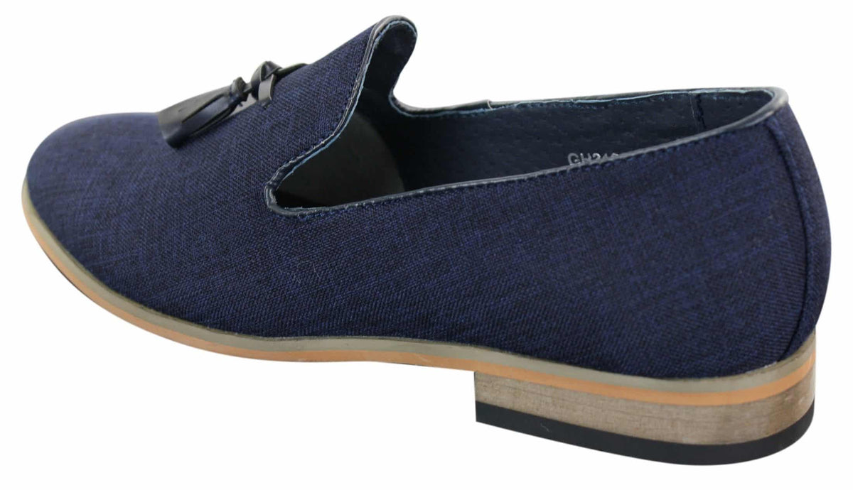 Galax GH3126 - Herr Slip On Tassel Körskor Loafers Lätt Elegant Casual Svart Blå Italiensk