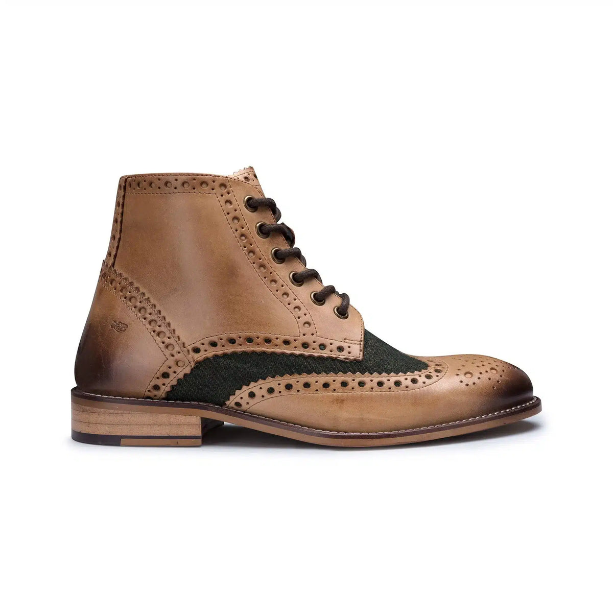 Herrstövlar i äkta läder, vintage, brogues, 1920-tals mocka, tweed, snörning, eleganta formella skor