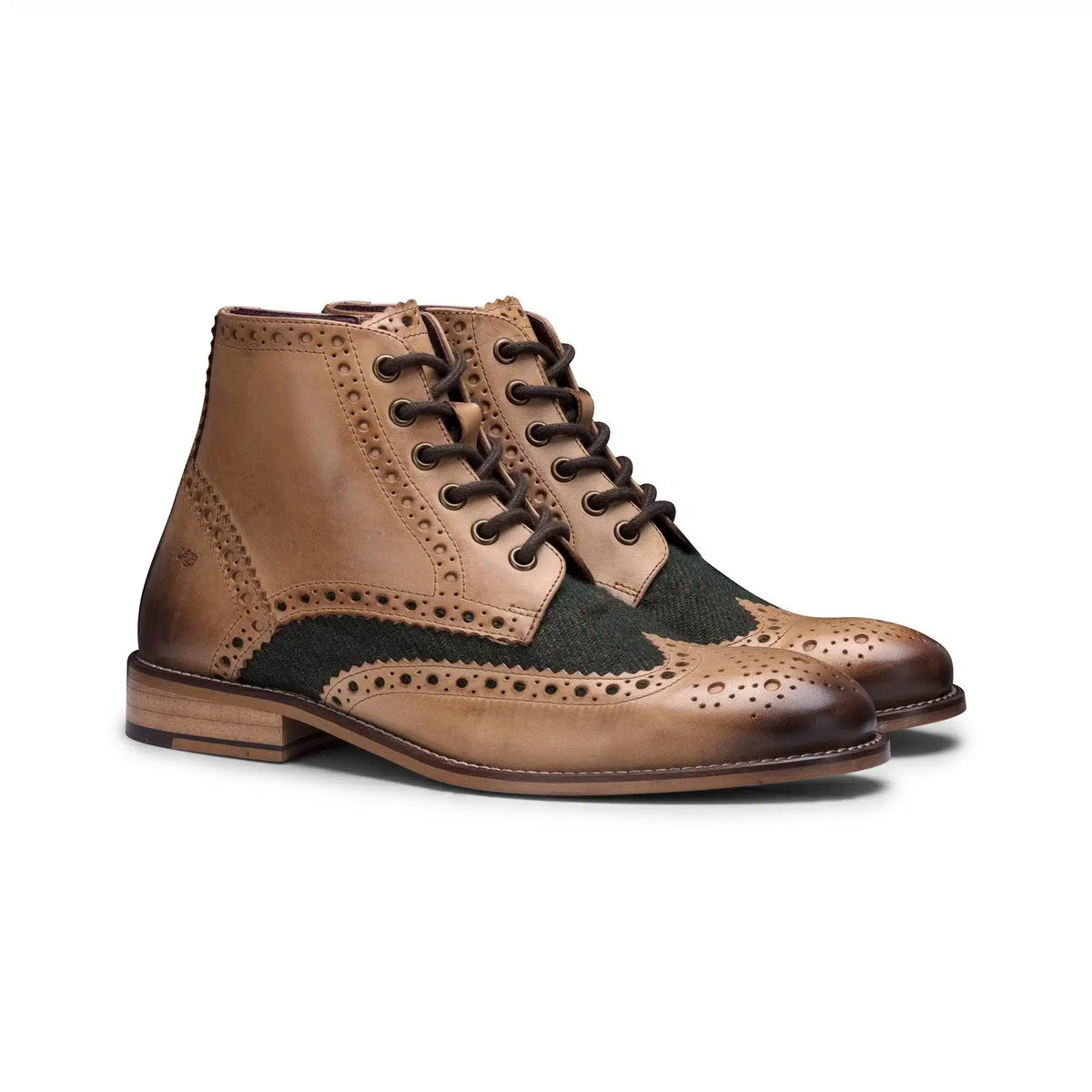 Herrstövlar i äkta läder, vintage, brogues, 1920-tals mocka, tweed, snörning, eleganta formella skor