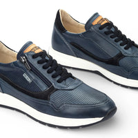 Getafe - Blå lädersneakers för män