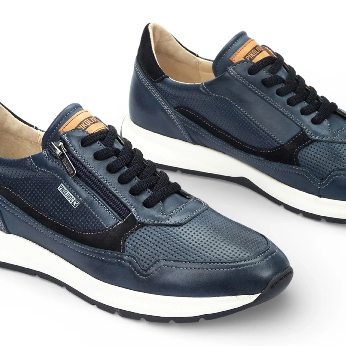 Getafe - Blå lädersneakers för män