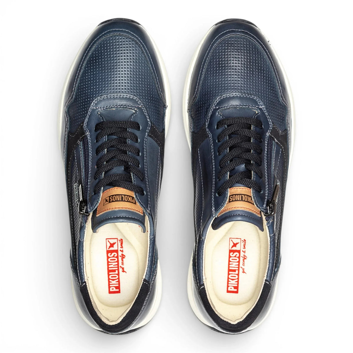 Getafe - Blå lädersneakers för män