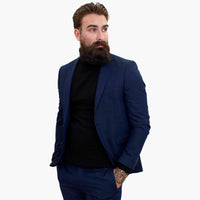 Happy Gentleman BELLO Marinblå 3-delad kostym i ull, skräddarsydd passform