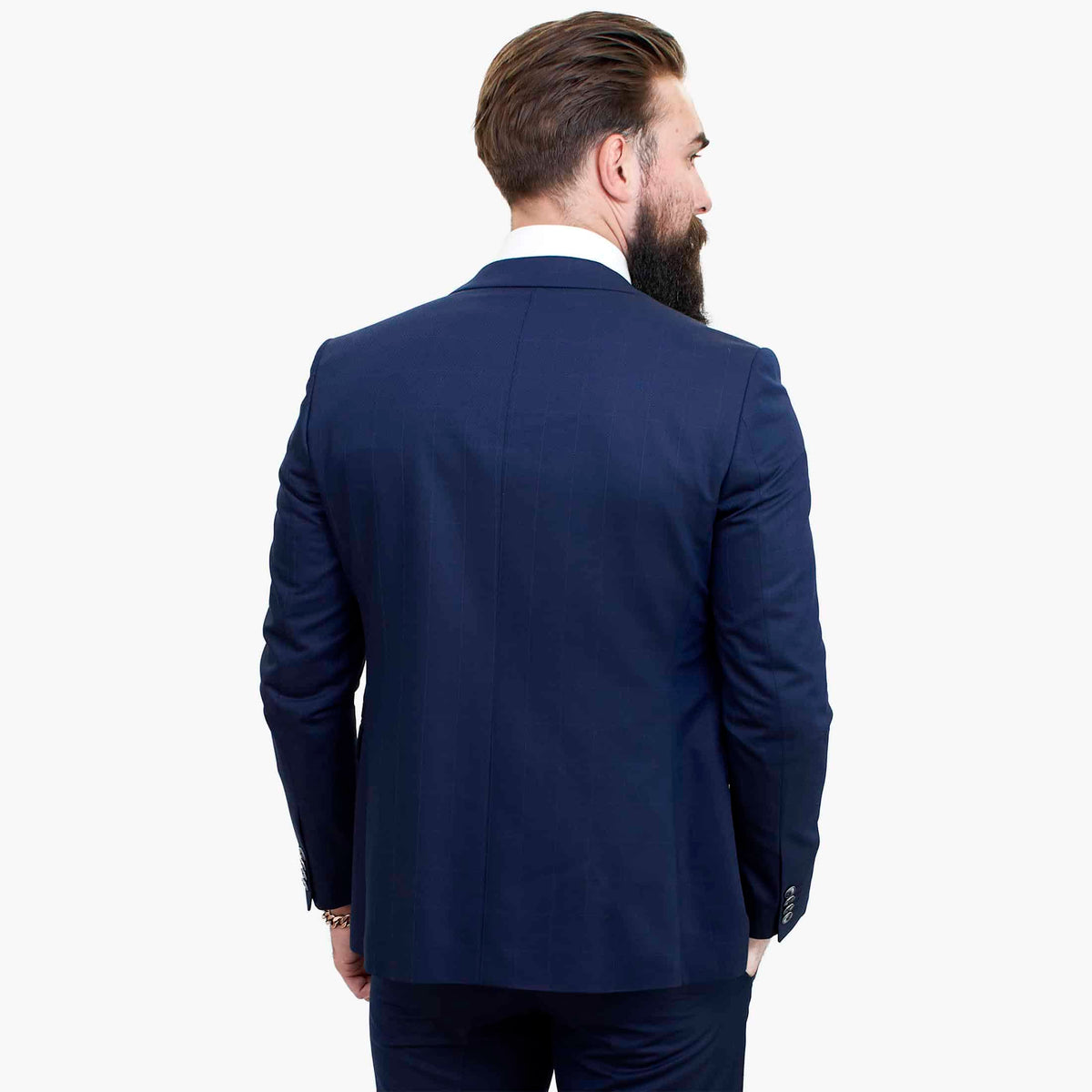 Happy Gentleman BELLO Marinblå 3-delad kostym i ull, skräddarsydd passform