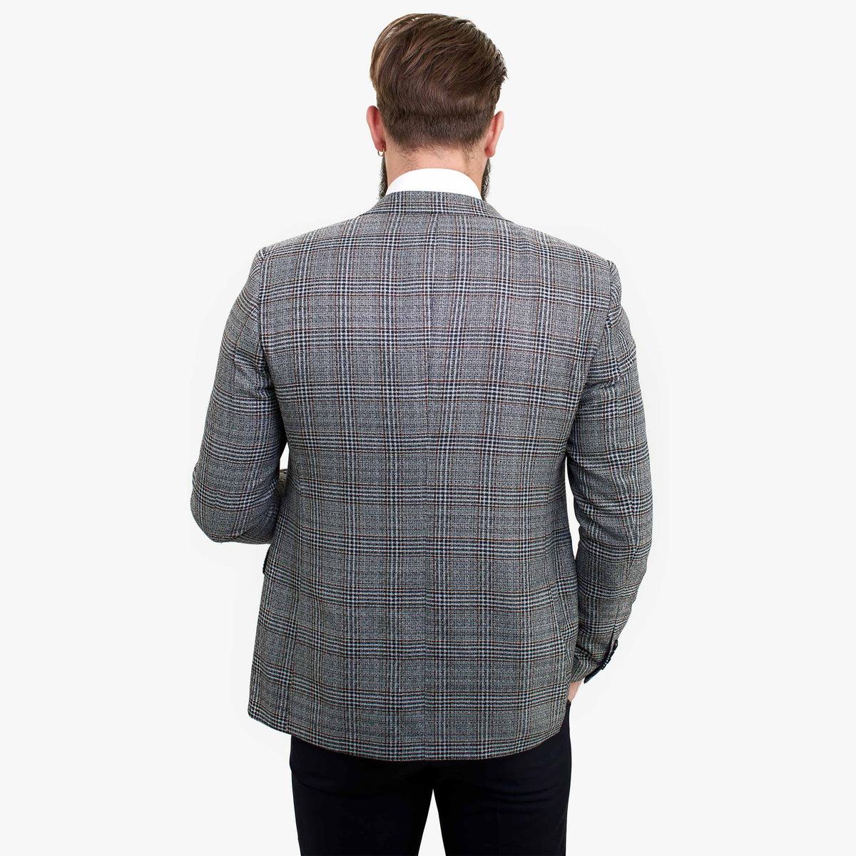 Happy Gentleman ELEGANTE ullkostym i tre delar med kontrasterande brun väst
