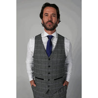 Harris herrkostym i grå 3-delad tweed med klassisk vintagecharm
