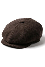 HT6363 - Herr Vintage Tweed Newsboy Peaky Blinders Keps - Brun/Vin