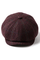 HT6363 - Herr Vintage Tweed Newsboy Peaky Blinders Keps - Brun/Vin