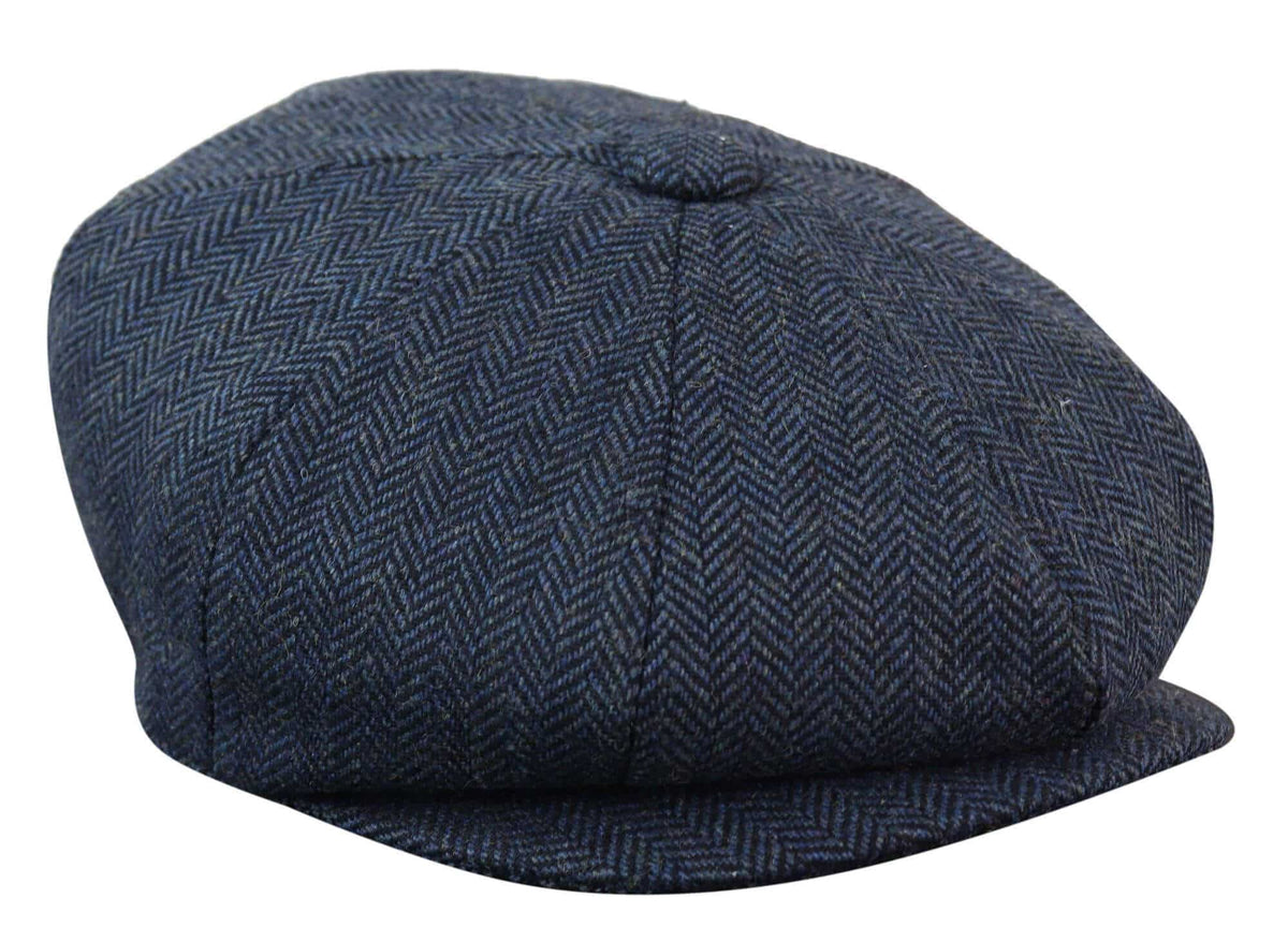 HT6364 - Herr Fiskbensmönstrad Tweed Newsboy Peaky Blinders Hatt