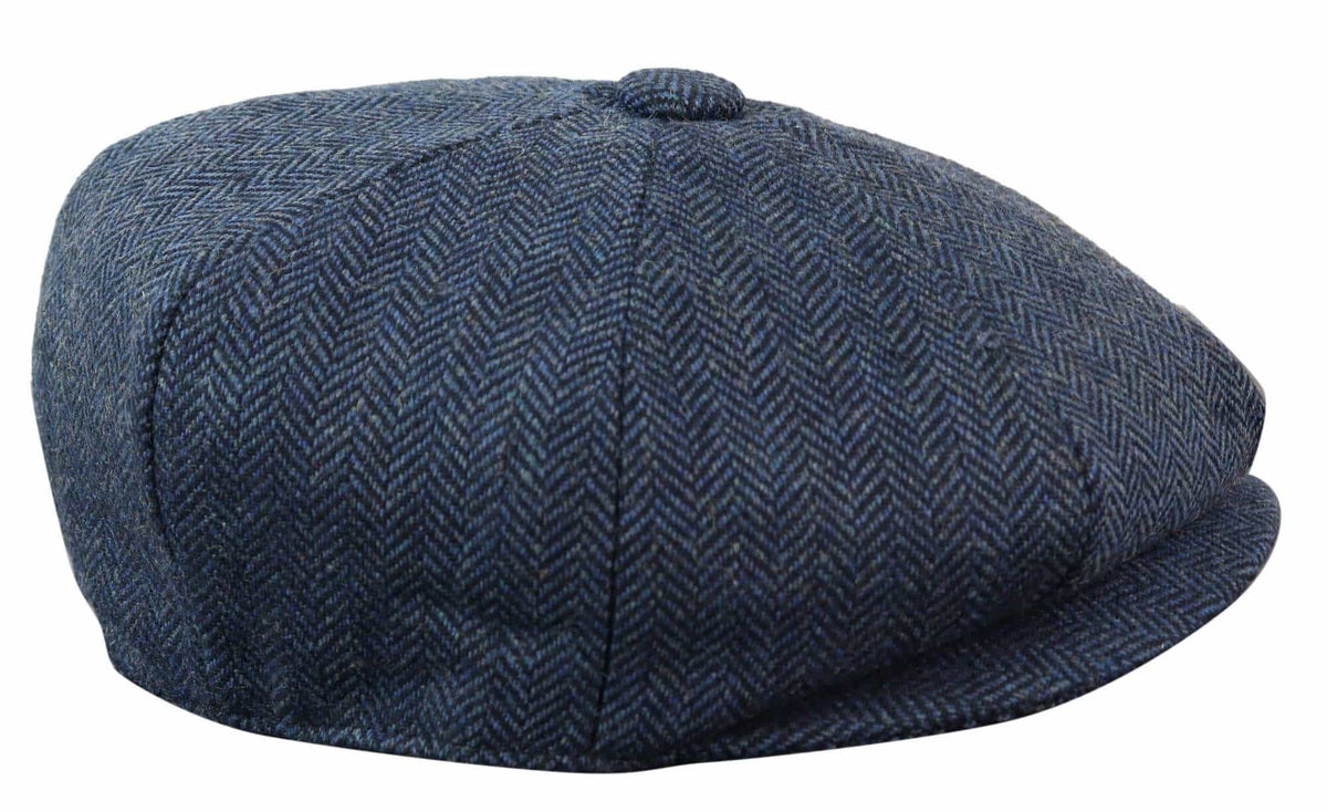 HT6364 - Herr Fiskbensmönstrad Tweed Newsboy Peaky Blinders Hatt