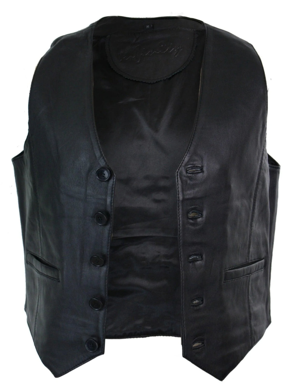 Infinity 153 Napa - Herrväst i äkta läder Classic Vintage Retro Svart
