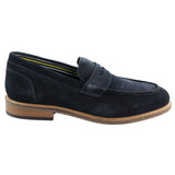 Herr Slip-On Loafers i Äkta Mocka med Båtskor Marinblå Smart Casual Klassisk Komfort Passform