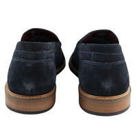 Herr Slip-On Loafers i Äkta Mocka med Båtskor Marinblå Smart Casual Klassisk Komfort Passform