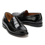 Joseph - Svarta Penny högglanspolerade loafers för män