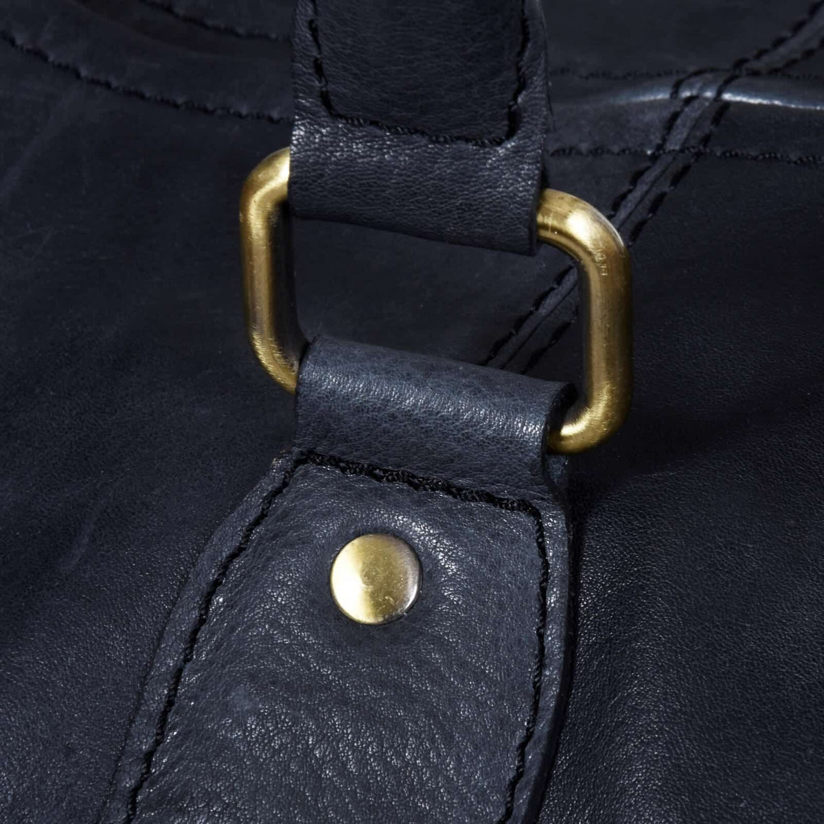 Äkta Läder Vintage Handbagageväska - Svart