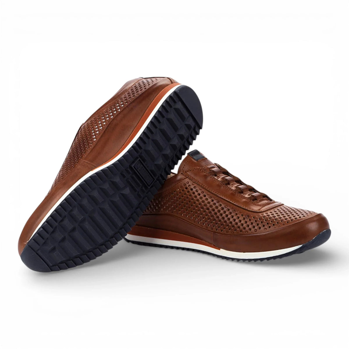 Liverpool - Herr Bruna Läder Elastiska Slip-on Sneakers