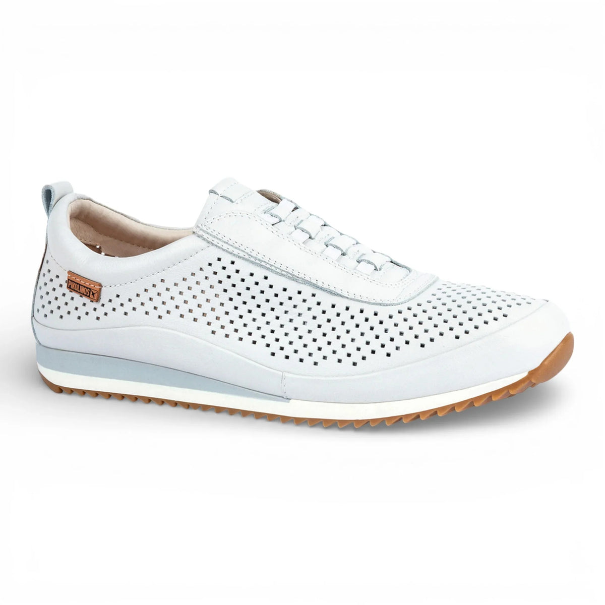 Liverpool - Vita slip-on-sneakers i läder med elastiska detaljer för män