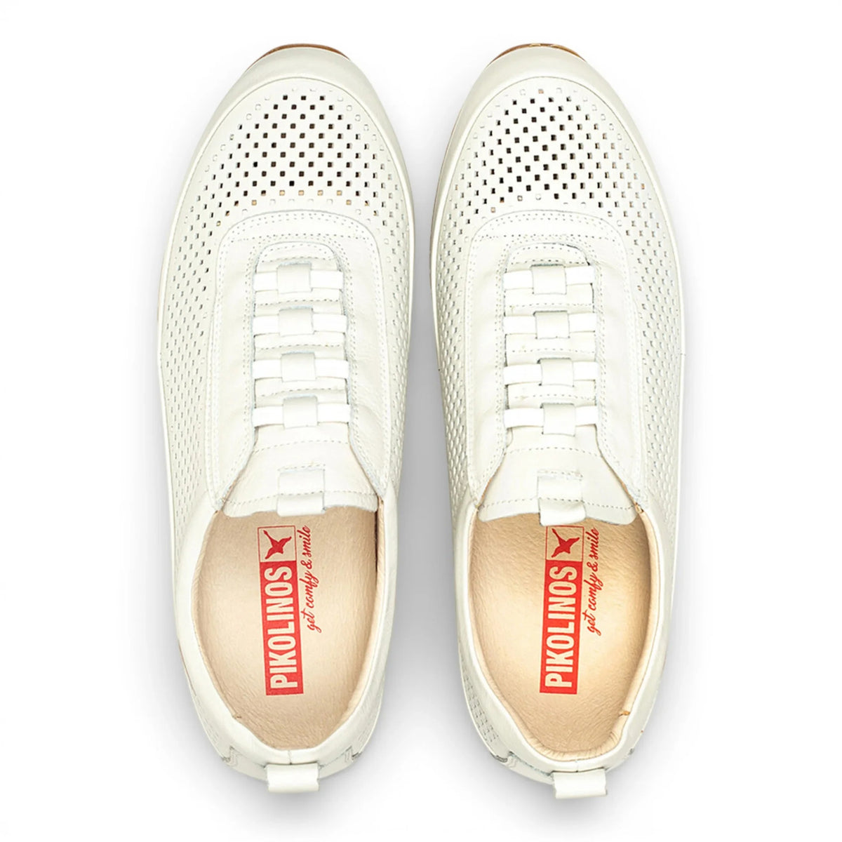 Liverpool - Vita slip-on-sneakers i läder med elastiska detaljer för män