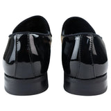 Herrmockasiner i läder, svart fodrad, slip-on, sammet, eleganta formella skor