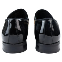Herrmockasiner i läder, svart fodrad, slip-on, sammet, eleganta formella skor