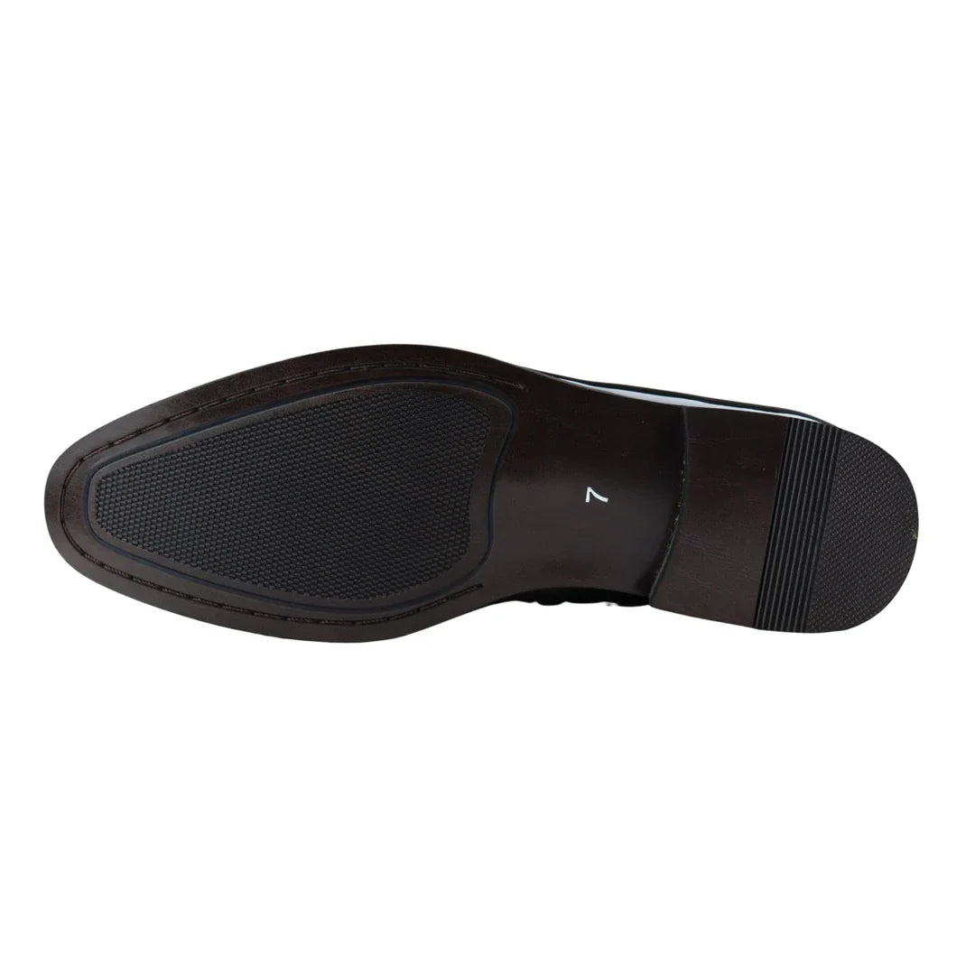 Herrmockasiner i läder, svart fodrad, slip-on, sammet, eleganta formella skor