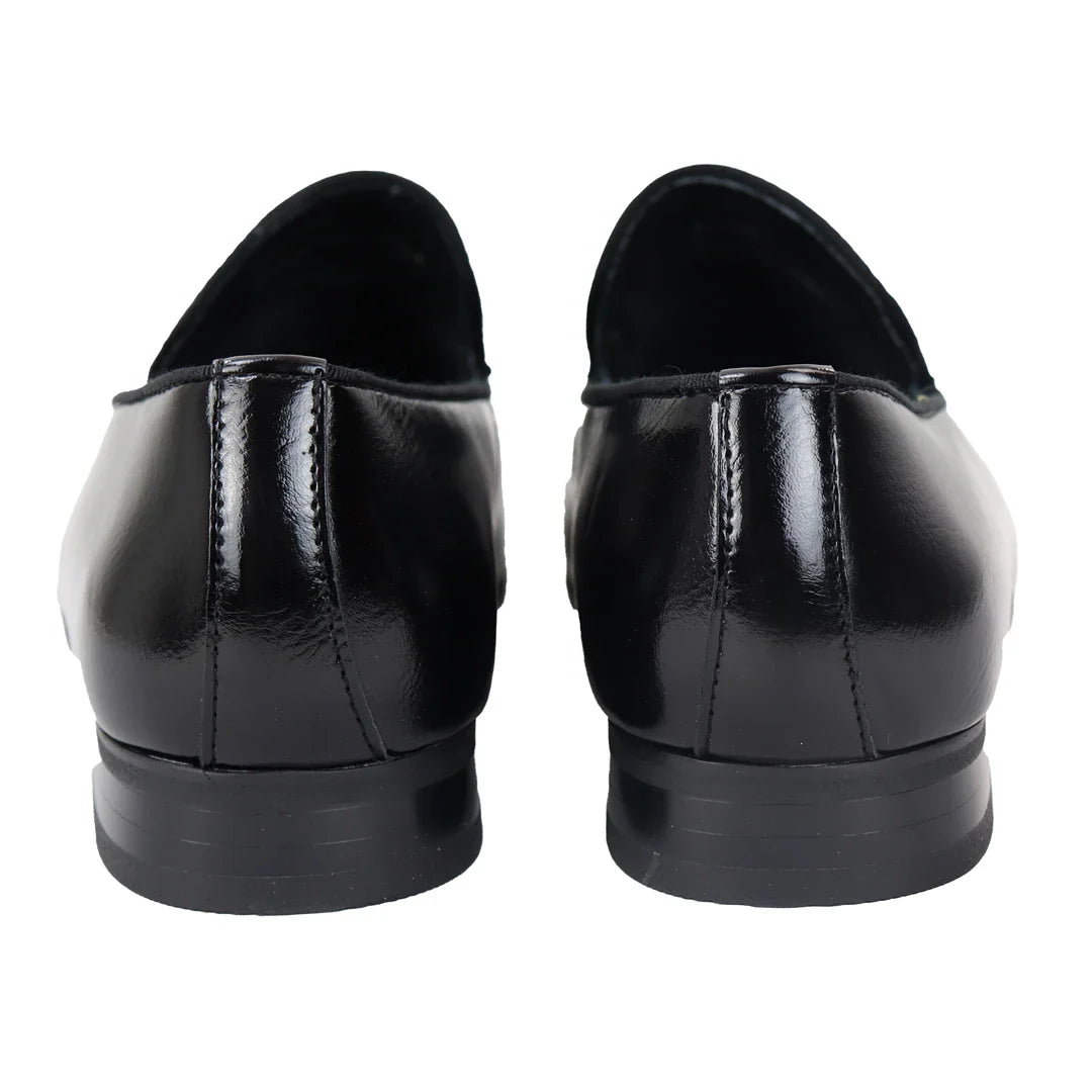 Herrslip-on svarta loaferskor