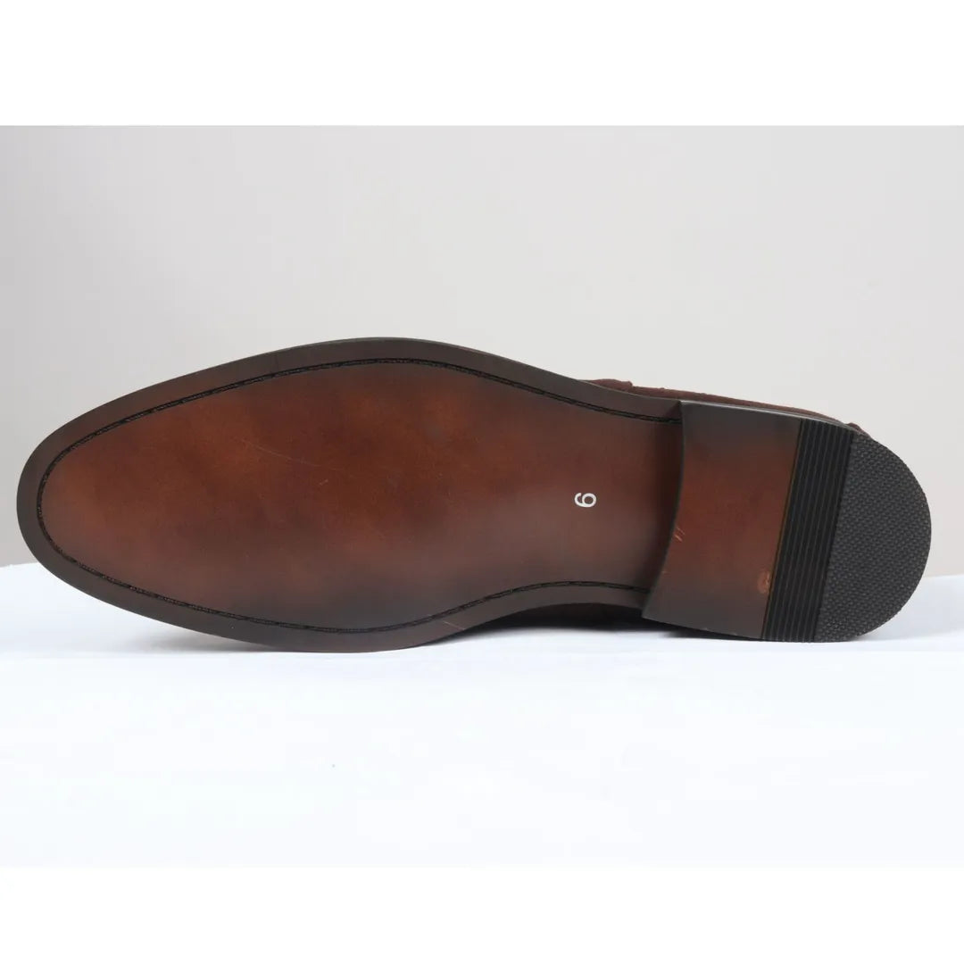 Herr slip-on bruna mockafodrade chelseaboots