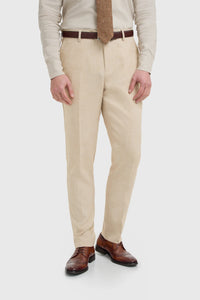 Malibu - Beige 3-delad texturerad kostym för män