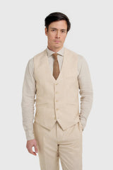 Malibu - Beige texturerad väst för män