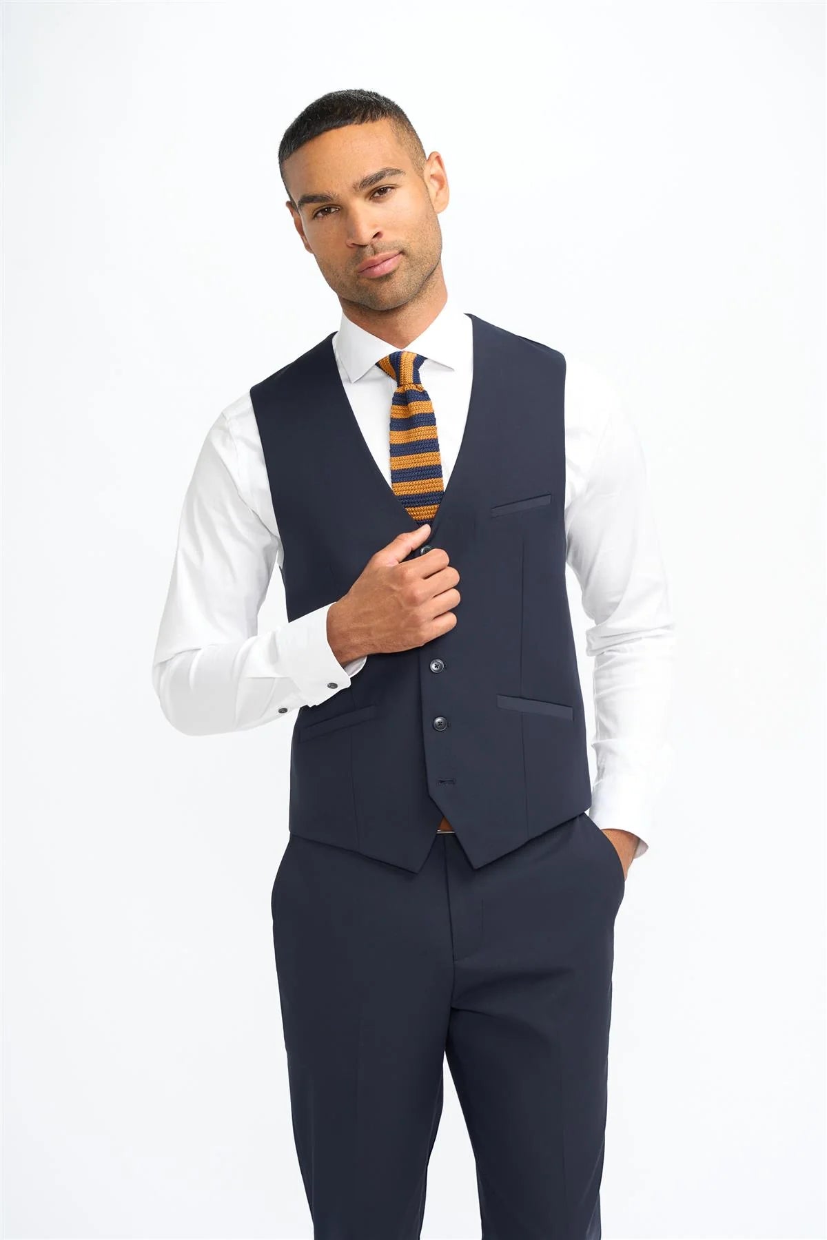 Malibu - Marinblå skräddarsydd väst för män